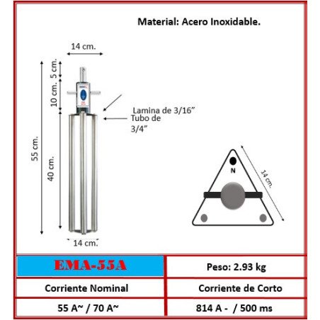 Electrodo Magneto Activo EMA-55A | Acero Inoxidable 70A