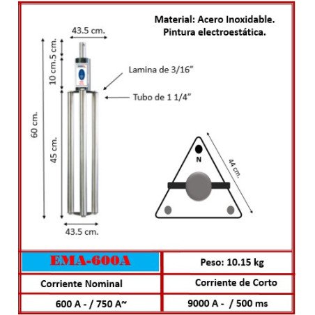 Electrodo EMA-600A | Puesta a Tierra 750A Nominal