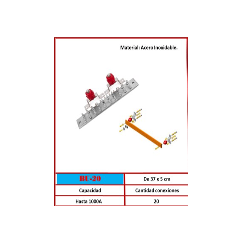 Barra de Unión BU-20 | Tierra Física 20 Conexiones